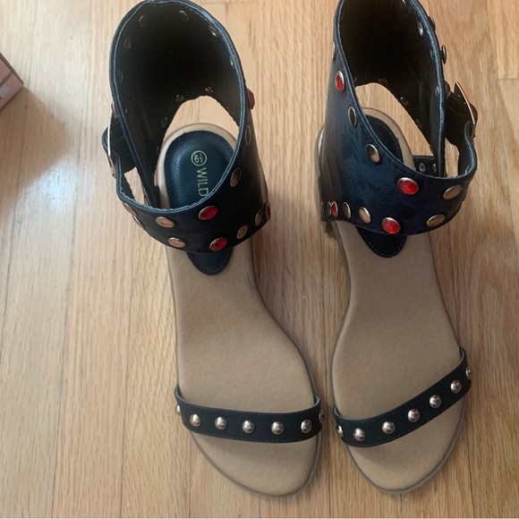 Wild Diva Lounge studded embellished heeled sandals - Picture 3 of 5